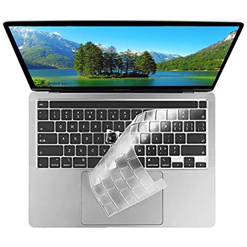 Transparente TPU-Tastaturabdeckung für MacBook Pro 13 Zoll M2 Chip (2022)/M1 Chip (2020)/MacBook Pro 16 Zoll (2019/2020), Modell A2338, A2289, A2251, A2141, US-Layout-Tastaturabdeckung mit Touch-Bar, von Alovexiong