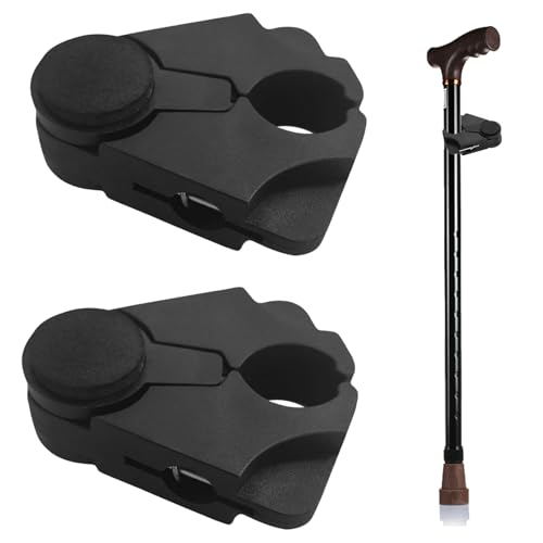 Alovez 2 Stück Krückenhalter, Gehstock Halterung Befestigung der Gehhilfe am Tisch für Gehstöcke Krücken für ältere Menschen (Schwarz) Alovez 2 Stück Krückenhalter, Gehstock Halterung Befestigung der Gehhilfe am Tisch für Gehstöcke Krücken für ältere Menschen (Schwarz) von Alovez