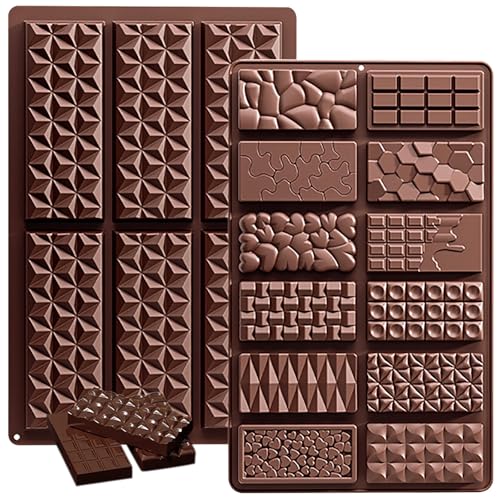 Alovez 2 Stück Schokoladenform Silikon 1 Stück Rechteck Dreieck Diamant Süßigkeitenformen Silikonformen, 1 Stück Silikonform Schokolade 12 Zellen BPA-frei Schokoladentafel Form für DIY Schokolade Alovez 2 Stück Schokoladenform Silikon 1 Stück Rechteck Dreieck Diamant Süßigkeitenformen Silikonformen, 1 Stück Silikonform Schokolade 12 Zellen BPA-frei Schokoladentafel Form für DIY Schokolade von Alovez