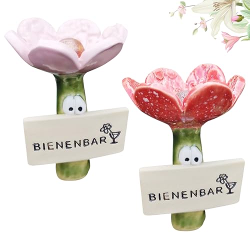 Alovez 2 Stück Bienentränke für Den Garten, InsektenträNke Keramik, Insektentränke Bienentränke für den Garten, Bienen Insekten Trinkbecher für Vogel und Insektentränke von Alovez