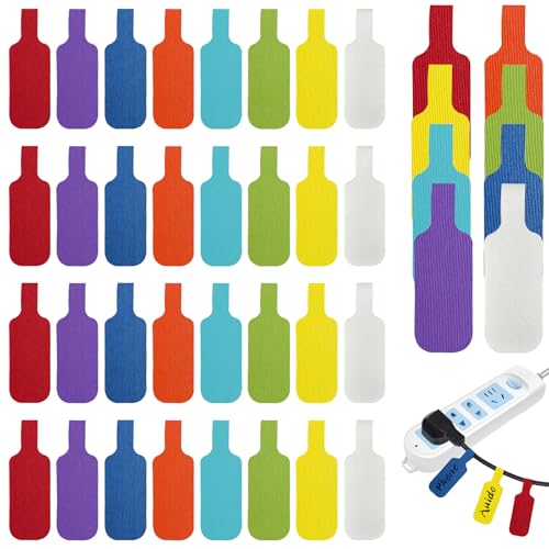 Alovez 40 Stück Kabeletiketten Kabel Beschriftung Wiederverwendbar, Mehrfarbige Beschreibbare Kabel-Etiketten - 4 cm x 2 cm Schreibfläche für Home Office zum Identifizierung von Kabel, 8 Farben Alovez 40 Stück Kabeletiketten Kabel Beschriftung Wiederverwendbar, Mehrfarbige Beschreibbare Kabel-Etiketten - 4 cm x 2 cm Schreibfläche für Home Office zum Identifizierung von Kabel, 8 Farben von Alovez