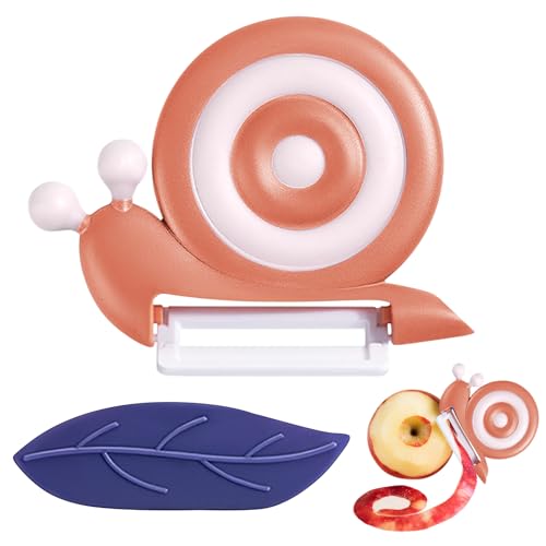 Alovez SparschäLer Schnecke, Sparschäler Kinder, Tragbarer Sparschäler, SchäLer Keramik KinderschäLer, Universalschäler Gemüseschäler mit Rutschfesten Griff von Alovez