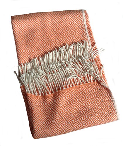 Alpacaandmore Alpakawolle Decke 170 x 130 cm Wolldecke Kuscheldecke (Aprikot) von Alpacaandmore