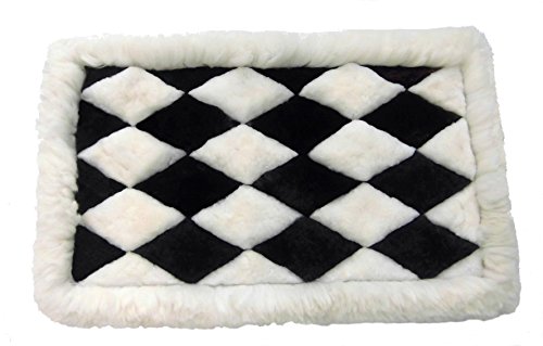 Alpacaandmore peruanischer Alpakafell Teppich Schach Design 90 x 60 cm von Alpacaandmore