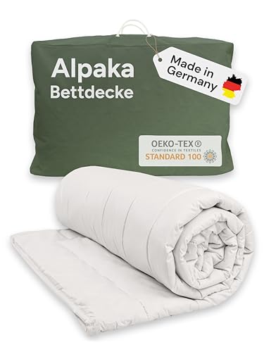 Alpaka Bettdecke 155x220 cm - Alpaka Decke für erholsamen Schlaf, temperaturausgleichend und nachhaltig Füllung: 1800 g (Winterbettdecke, 155 x 220 cm) von Alpakanacht