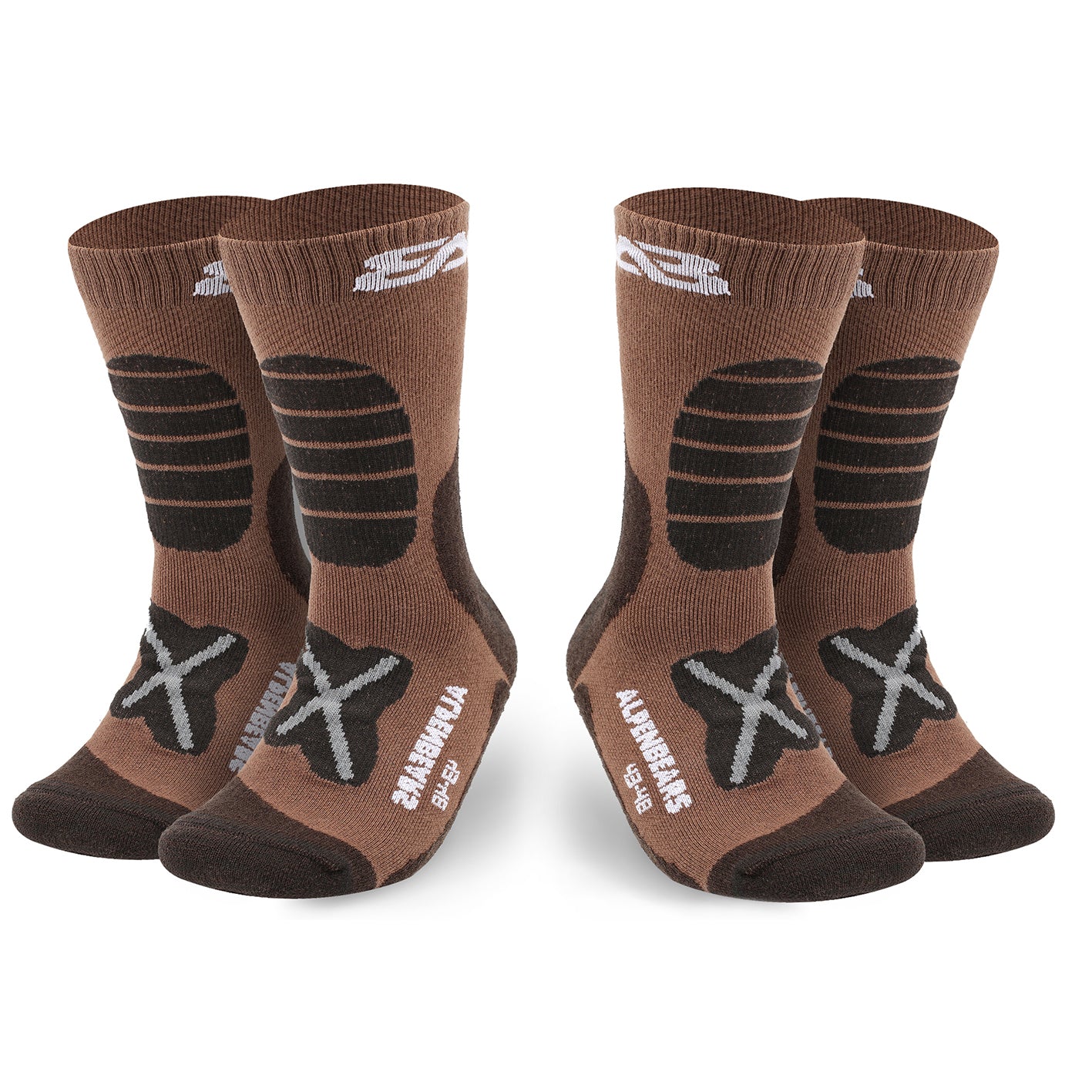Wandersocken Merino Wolle - 2er-Set - Braun - Braun - Größe 43-48 Wandersocken Merino Wolle - 2er-Set - Braun - Braun - Größe 43-48 von Alpen Bears