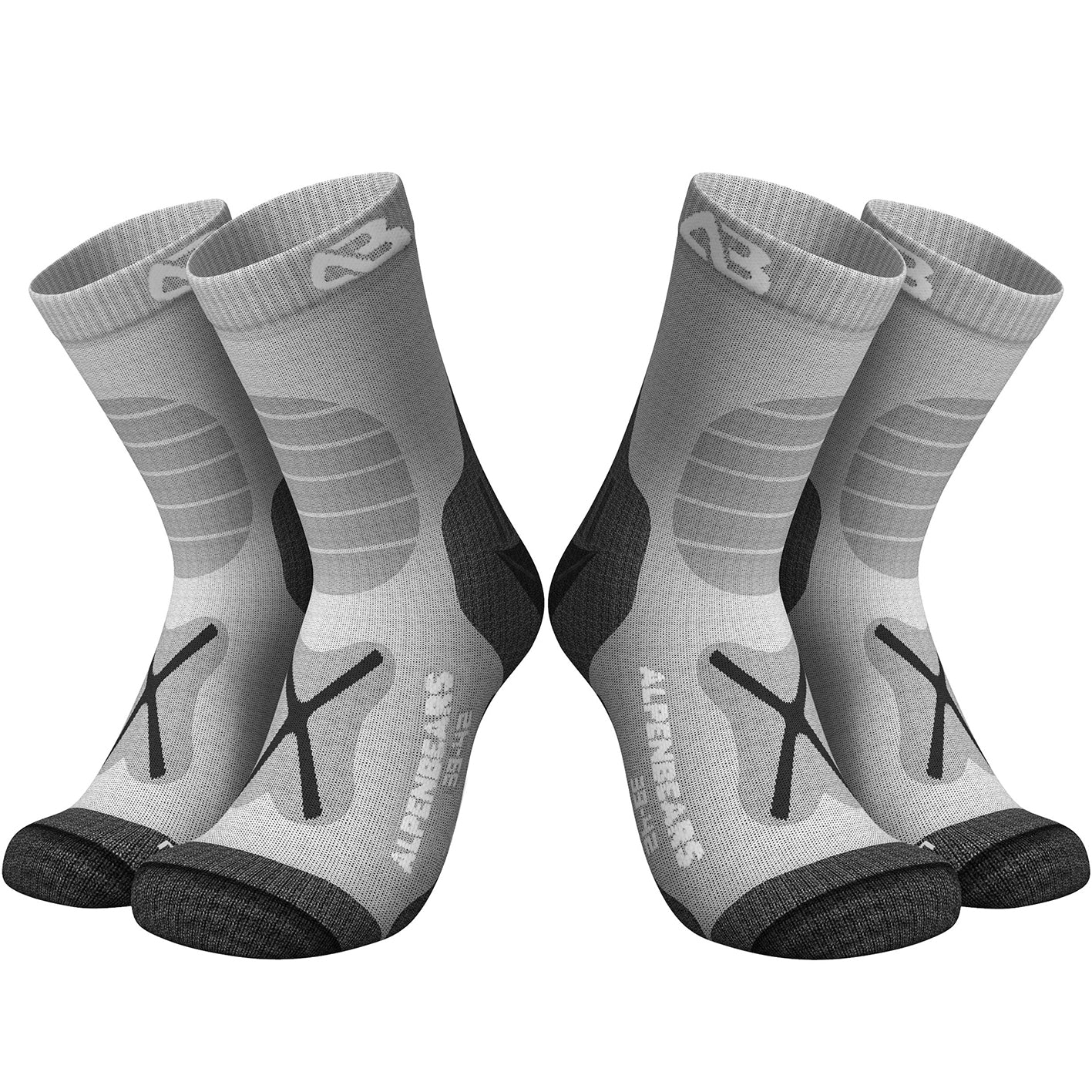 Wandersocken Merinowolle - 2er-Set - Grau - Größe 43-48 Wandersocken Merinowolle - 2er-Set - Grau - Größe 43-48 von Alpen Bears