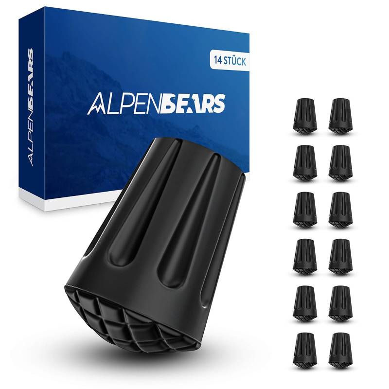 Wanderstock Aufsatz-Set - 14 Stück - Asphalt von Alpen Bears