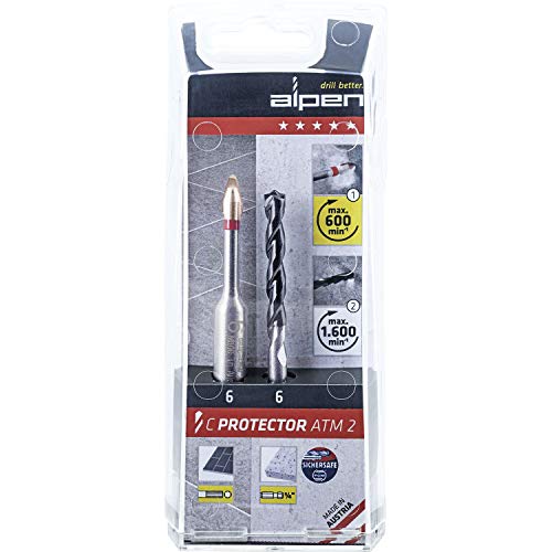 ALPEN 303052100 Bohrer-Set C Protector + Profi Beton ø 5 mm 2-teilig, silber von Alpen