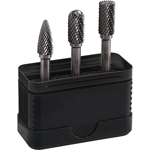 ALPEN Hartmetall-Frässtifteset, Zahnung 6 BOX 3 (3-tlg., Ø 10 x 65mm, Zylinder, ohne Stirnverzahnung, Hartmetall Werkzeuge, Bohrsortiment) 0776000003100 von Alpen