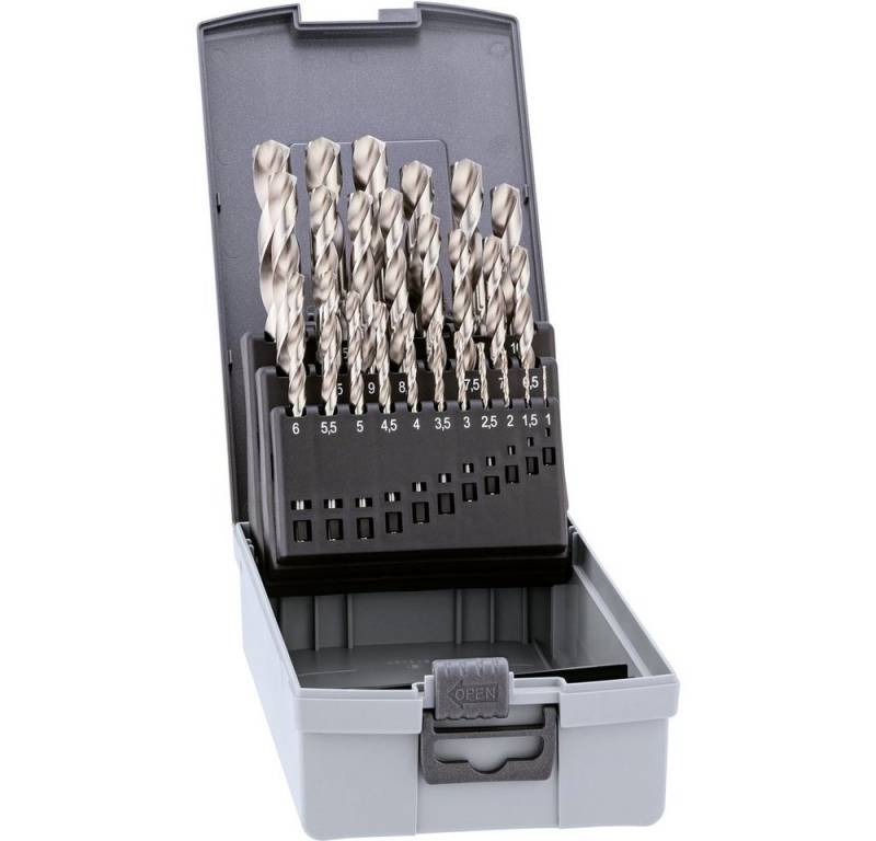 Alpen Metallbohrer Alpen 0000110325100 HSS Metall-Spiralbohrer-Set 25teilig Zylinders von Alpen