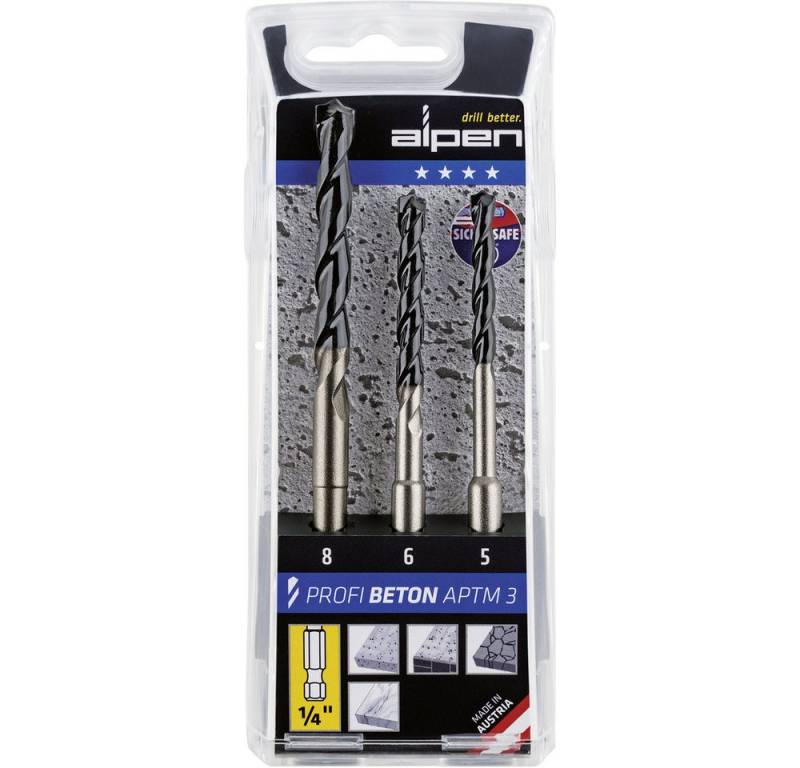 Alpen Spiralbohrer Alpen APTMS 3 0000101803100 Beton-Spiralbohrer-Set 3teilig 5 mm, 6 mm von Alpen