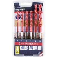 Alpen - MultiCut 0000100802100 Hartmetall Mehrzweckbohrer-Set 6teilig 1/4' (6.3 mm) 1 St. von Alpen