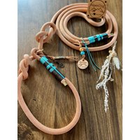 Retrieverleine - Braun Kupfer Mit Namenskettchen Retrieverleine - Braun Kupfer Mit Namenskettchen von AlpenDog