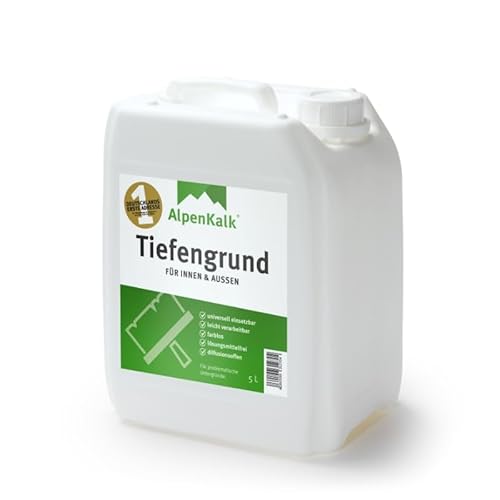 AlpenKalk® Haft- und Tiefengrund | 5 l für bis zu 50 m² | Farblos & Universell für Innen & Außen | Lösungsmittelfrei, Diffusionsoffen AlpenKalk® Haft- und Tiefengrund | 5 l für bis zu 50 m² | Farblos & Universell für Innen & Außen | Lösungsmittelfrei, Diffusionsoffen von AlpenKalk