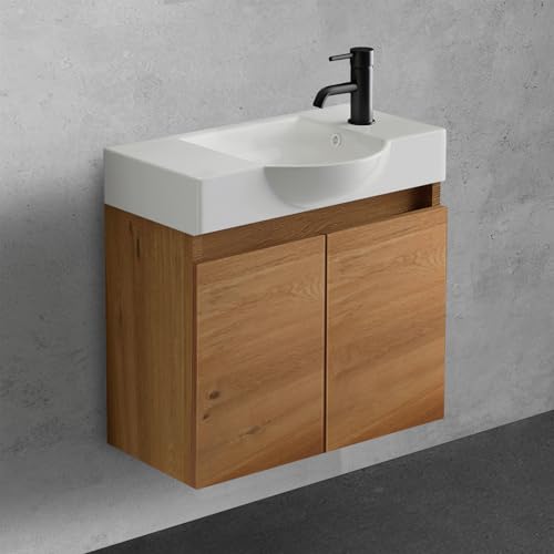 Alpenberger Waschtisch mit Unterschrank 55 cm Breit | Waschbecken mit Unterschrank Bad Möbel Modern Set Bamboo | Kleines Waschbecken Gäste WC Möbel | Waschbeckenunterschrank Badezimmermöbel Alpenberger Waschtisch mit Unterschrank 55 cm Breit | Waschbecken mit Unterschrank Bad Möbel Modern Set Bamboo | Kleines Waschbecken Gäste WC Möbel | Waschbeckenunterschrank Badezimmermöbel von Alpenberger Germany