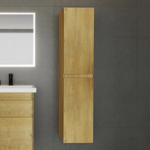 Alpenberger Hochschrank Badezimmerschrank Hängend | Badschrank Schmal | WC Schrank Badezimmermöbel | Mehrzweckschrank 35 cm B Schrank 30cm Tief | Badezimmerschränke Badregal von Alpenberger Germany
