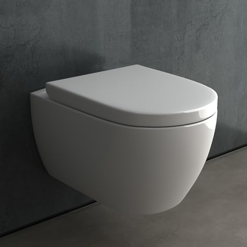 Alpenberger WC mit Bidet Funktion | Dusch WC | Toilettendeckel D Form | Hänge WC mit Intimdusche | Taharet WC Bidet WC | Wand WC Toilette Passend Geberit (7100 U) von Alpenberger Germany