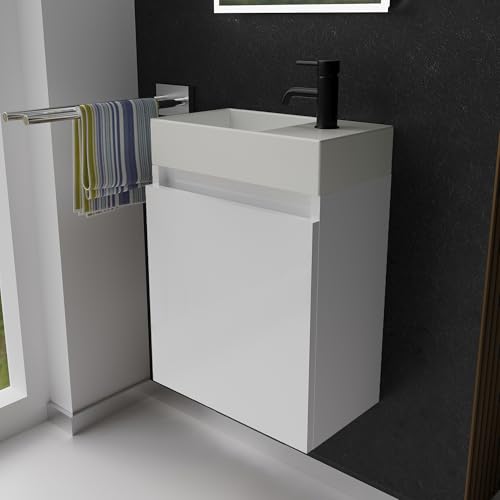 Alpenberger Waschbecken mit Unterschrank 45 cm | Badezimmermöbel Set | Kleines Waschbecken Gäste WC | Waschtisch Set | Unterschrank Bad Waschbeckenunterschrank Weiß Alpenberger Waschbecken mit Unterschrank 45 cm | Badezimmermöbel Set | Kleines Waschbecken Gäste WC | Waschtisch Set | Unterschrank Bad Waschbeckenunterschrank Weiß von Alpenberger Germany