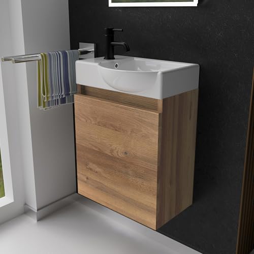 Alpenberger Gäste WC Waschbecken mit Unterschrank | Kleines Badmöbel 45 cm Breit | Waschtisch mit Waschbeckenunterschrank (Bamboo, Waschbecken - Rechte Seite) Alpenberger Gäste WC Waschbecken mit Unterschrank | Kleines Badmöbel 45 cm Breit | Waschtisch mit Waschbeckenunterschrank (Bamboo, Waschbecken - Rechte Seite) von Alpenberger Germany