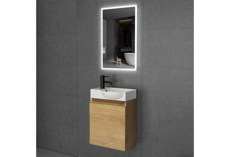 Alpenberger Badmöbel-Set Waschbecken mit Unterschrank und Badspiegel mit Beleuchtung Alpenberger Badmöbel-Set Waschbecken mit Unterschrank und Badspiegel mit Beleuchtung von Alpenberger