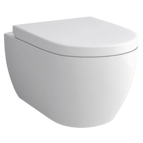 Alpenberger Spülrandlose Toilette | Komplett-Set mit WC Deckel mit Absenkautomatik Softclose | Hänge WC für Badezimmer | Moderne Gäste WC Toiletten | Tiefspüler Passend zu Geberit (Diamond 7201 U) von Alpenberger