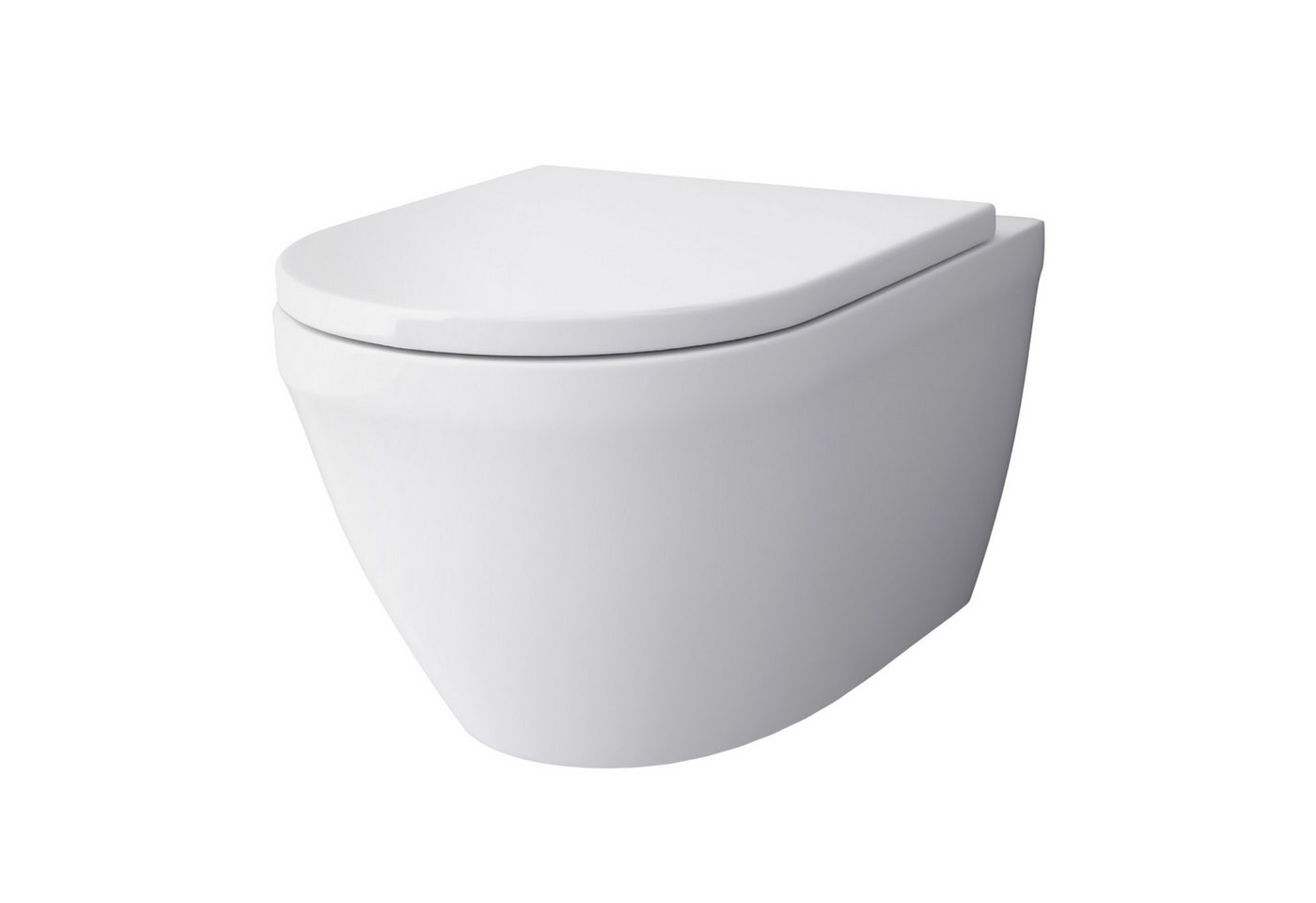 Alpenberger Tiefspül-WC Spülrandloses Hänge WC - Toilette mit Nano Beschichtung, wandhängend, Abgang waagerecht, 2-tlg., Wand WC Set mit Softclose Sitz - Made in Europa von Alpenberger