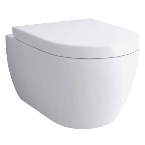 Alpenberger Dusch WC Toilette aus Keramik | Hänge WC Spülrandlos mit Bidet & Toilettendeckel mit Absenkautomatik | Taharet WC | Kloschüssel Passend zu Geberit (Diamond 7101) von Alpenberger Germany