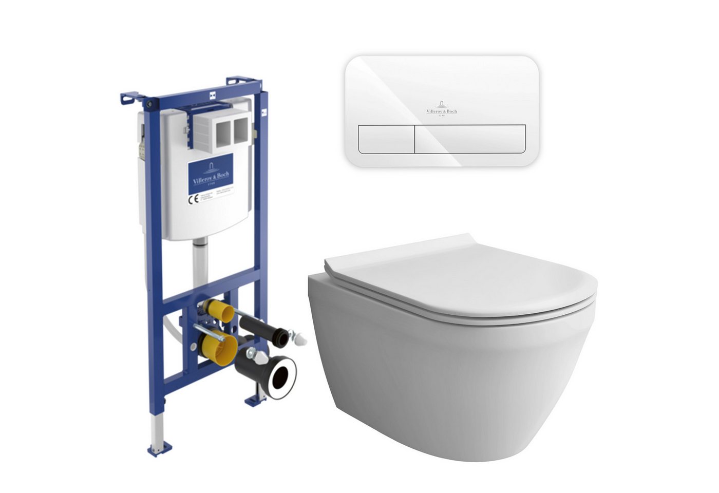 Alpenberger Vorwandelement WC Komplett Set: Toilette + Villeroy & Boch Spülkasten Betätigungsplatte Alpenberger Vorwandelement WC Komplett Set: Toilette + Villeroy & Boch Spülkasten Betätigungsplatte von Alpenberger