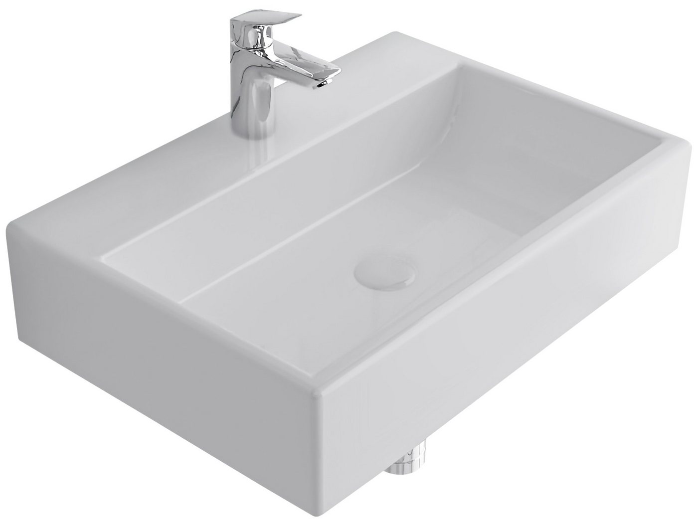 Alpenberger Waschbecken - Keramik Aufsatzwaschbecken & Hängewaschbecken - Eleganter Waschplatz (1-tlg. Set, 1-St., Handwaschbecken Badezimmer), Aufsatzbecken schmutzabweisend & hygienisch mit Nano beschichtet von Alpenberger