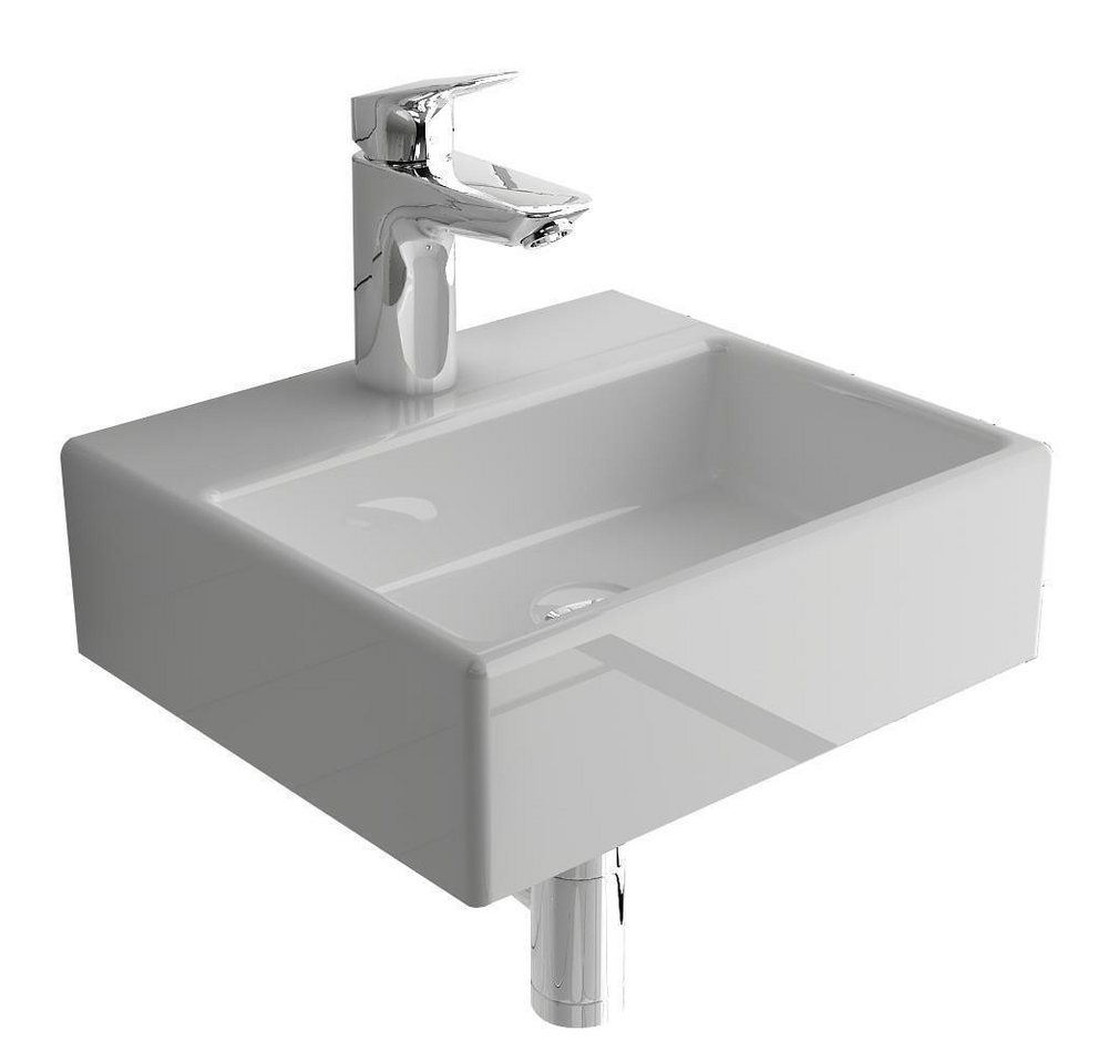 Alpenberger Waschbecken Klein Handwaschbecken Mini Waschtisch Hängewaschbecken (1-tlg. Waschplatz, 1-St., Gäste WC Waschtisch), Miniwaschbecken platzsparend & pflegeleicht, Wash Basin Sink Eckig von Alpenberger