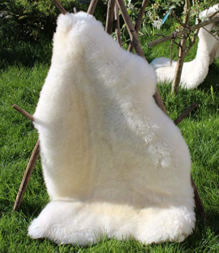 Alpenfell Lammfell Weiß Premium-Qualität 110-120cm echtes Fell ökologische Gerbung von Alpenfell