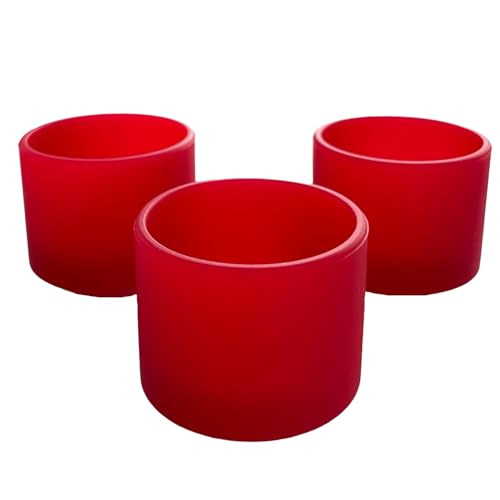 Alpenglück Teelichthalter Silkylight Minis 3 Stück, 5cm ROT. Windlicht Teelichtglas Kerzenglas aus Silikon Partydeko 3er Set, 1002-5-01 von Alpenglück