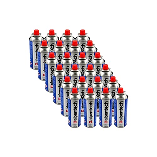 Alpen Camping Butan 24x400ml Gaskartuschen Gasflasche für Gaskocher Campingkocher Bunsenbrenner Lötbrenner 400ml (24) von Alpentech