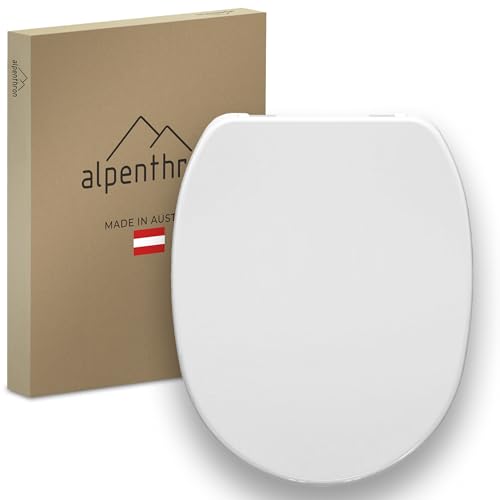 Alpenthron Schneeberg Plus WC Sitz, Duroplast Toilettendeckel mit Absenkautomatik, Quick-Release, Verstellbare Scharniere (Schneeberg Plus - Weiß) von Alpenthron