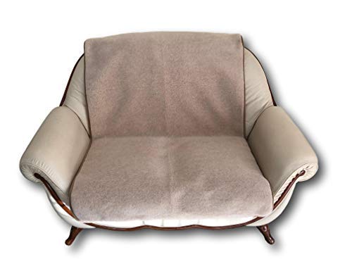 Sesselschoner 2-Sitzer Alpaca 100x200cm Überwurf Couchüberwurf Couchauflage Couchschoner, 100% Wolle von Alpenwolle