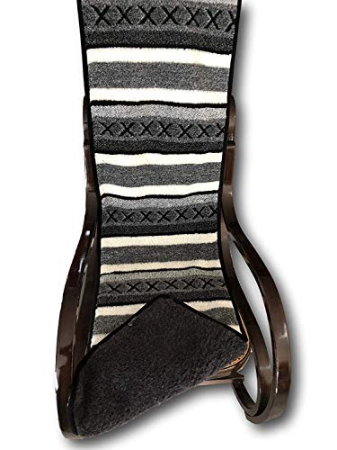 Alpenwolle Sesselschoner Skandi schwarz doppelt Überwurf Sesselüberwurf Sitzauflage (50x200 cm) von Alpenwolle
