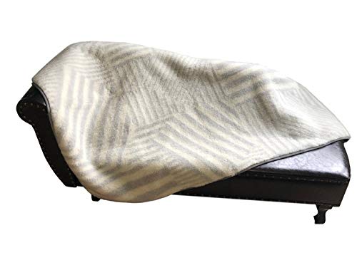 Alpenwolle Wolldecke New York Tagesdecke Sofadecke Überwurf Couchdecke Decke wollweiß/grau veschiedene Größen (180x200cm) von Alpenwolle