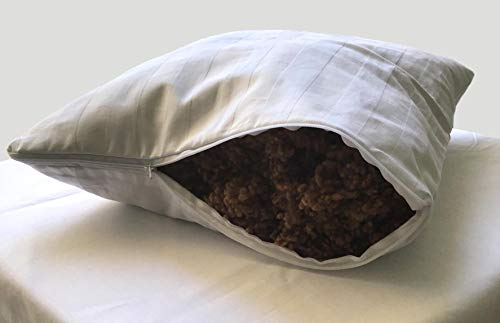Kopfkissen mit 100% Wollfüllung, Baumwollbezug Naturwolle Kamel Made in Germany (60 x 80 cm) von Alpenwolle
