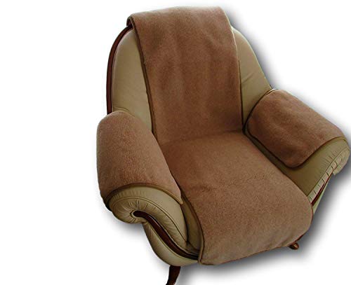 Sesselschoner 3 Teilig, Sesselauflage Überwurf, Alpacawolle 50x200, 2X 40x60 von Alpenwolle