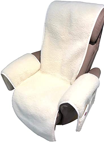 Sesselschoner Relaxsessel Anti-Rutsch Merinowolle mit Taschen von Alpenwolle