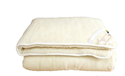 Unterbett, Matratzenauflage, Bettauflage, Schonbezug 100% Wolle (80x200) von Alpenwolle