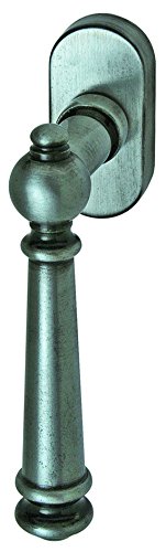 Alpertec 32875090K1 Fenstergriff Mount Blance Messing Stahlgrau gefärbt Fensterbeschlag Neu, für Fenster, Halbolive Stiftlänge 40 mm von Alpertec