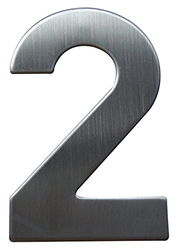Alpertec 35150220K1 Hausnummer Nr. 2 Edelstahl satiniert Höhe: 160 mm inkl. Schrauben und Dübeln von Alpertec