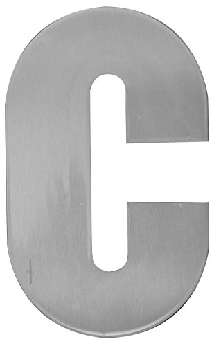 Alpertec 35150320K1 Kleinbuchstabe c Edelstahl satiniert Höhe: 120 mm inkl. Schrauben und Dübeln von Alpertec