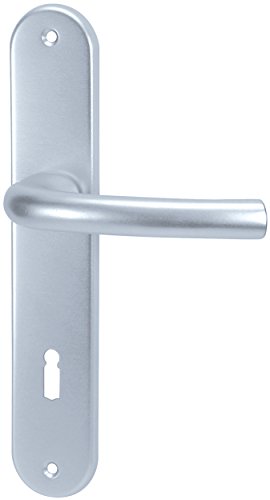 Alpertec 40050800K1 Aluminium Monic-LS Langschildgarnitur für Zimmertüren in Silber eloxiert BB 72 MM Drückergarnitur Türdrücker Türbeschläge Neu von Alpertec