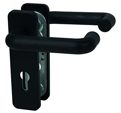 Alpertec 40150020K1 Nylon-für Feuerschutztüren schwarz-eckig Drücker PZ Viekant 9 mm Abstand: 72 mm Drückergarnitur Türdrücker Türbeschläge Neu von Alpertec