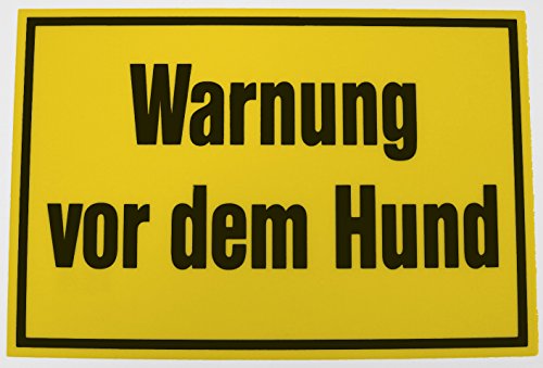 Alpertec 48071390 Schild Warnung vor dem Hund gelb-schwarz von Alpertec