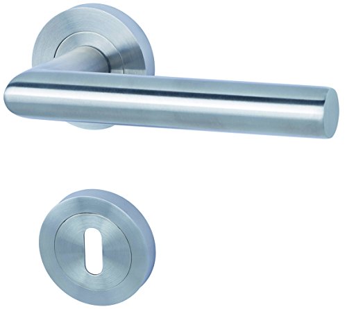 Alpertec 88024900C Solid 9-R Zimmertüren Drückergarnitur, Chrom/Edelstahl, 2 Stück von Alpertec
