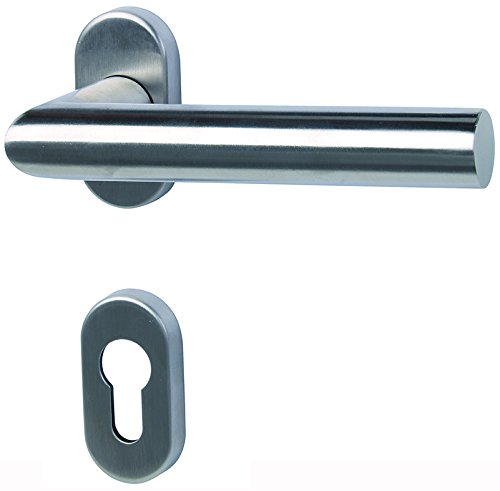 Alpertec 88026460 Türbeschlag Monaco II Innenhalbgarnitur DIN RECHTS Schmalrahmengarnitur für Haus- u. Wohnungseingangstüren Türklinke Türdrücker Türgriffe … von Alpertec